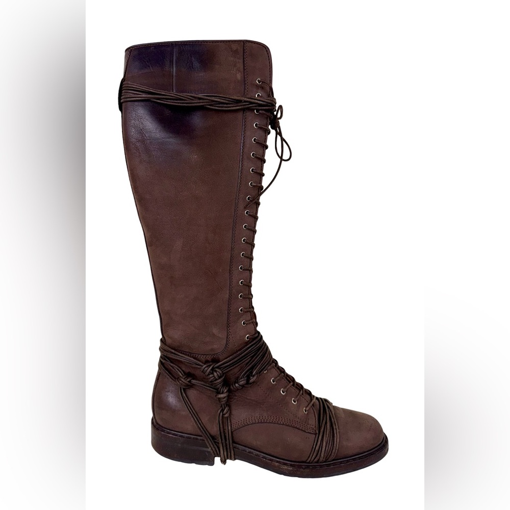 GIVENCHY KNEE-HIGH BOOTS IN DARK BROWN NUBUCK LEATHER